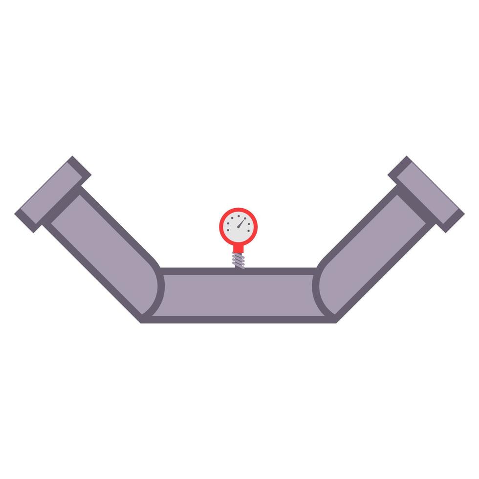 Metal pipe. Icon for pipeline and water tube construction. Industrial pipe for water or gas. Factory element connection equipment with flange. Part canalization vector illustration