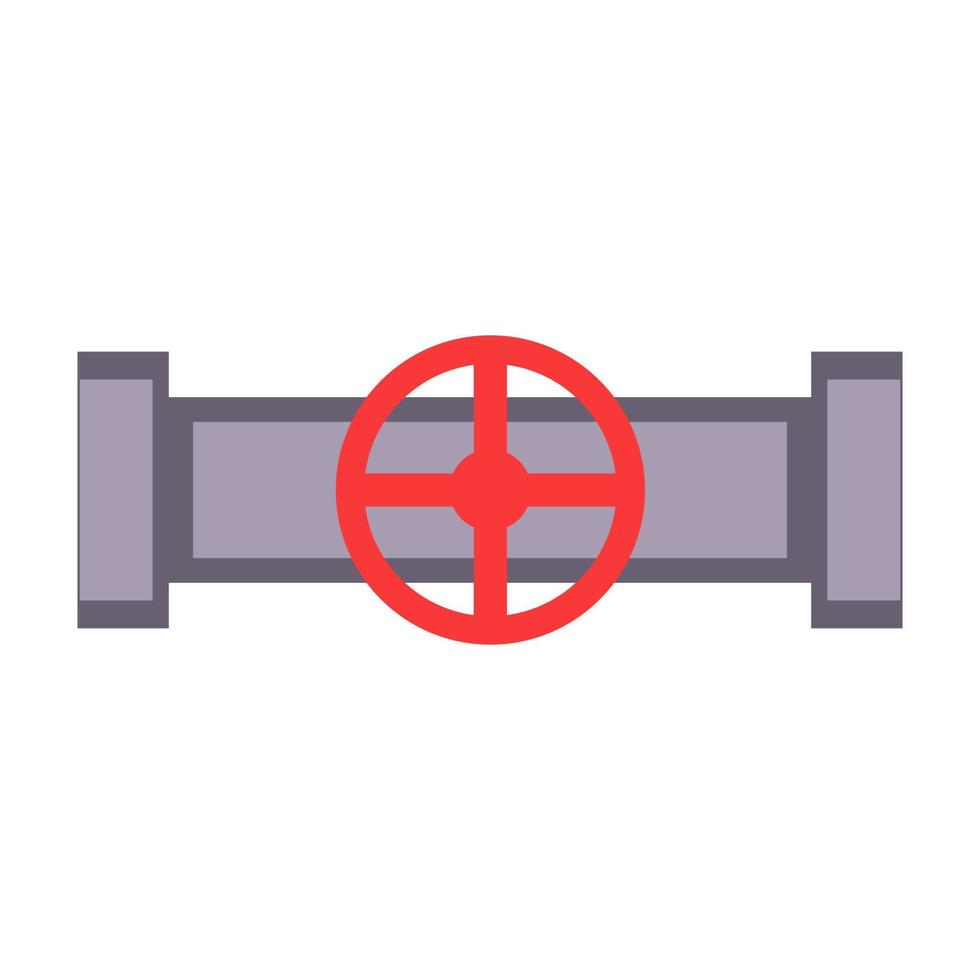 Metal pipe. Icon for pipeline and water tube construction. Industrial pipe for water or gas. Factory element connection equipment with flange. Part canalization vector illustration
