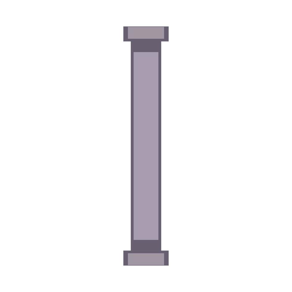 Metal pipe. Icon for pipeline and water tube construction. Industrial pipe for water or gas. Factory element connection equipment with flange. Part canalization vector illustration