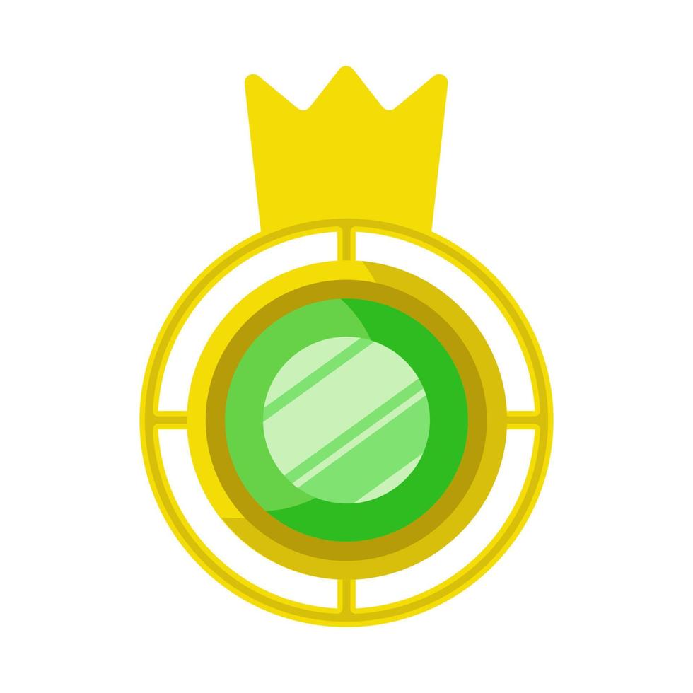 Game gem cartoon icon. Award amulet and asset interface. Jewelry achievement insignia and diamond token. Cartoon precious trophy vector illustration