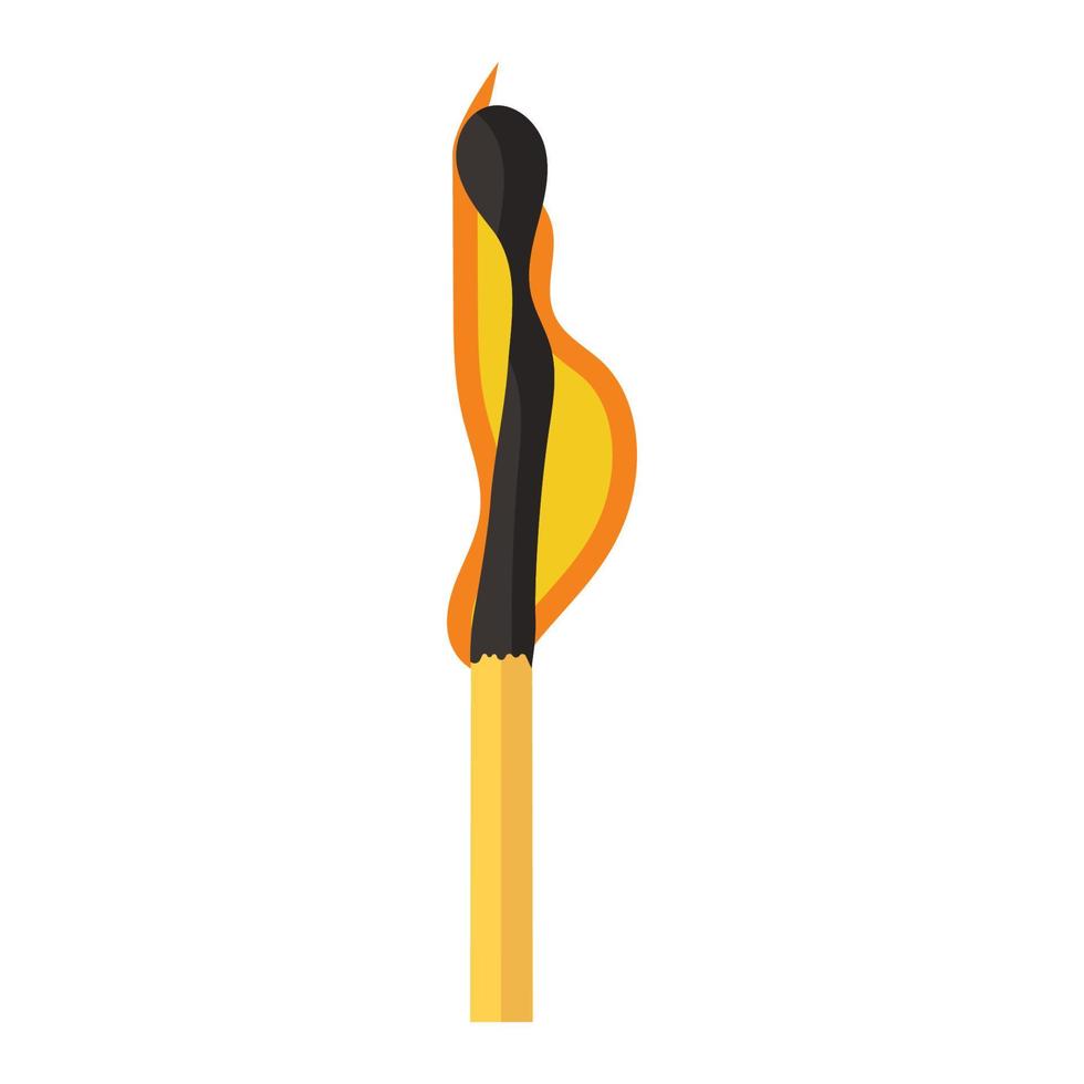 Burning match animation and flame ignite wooden stick. Matchstick fire sequence isolated icon. Cartoon burnt step and element . Flammable match vector illustration