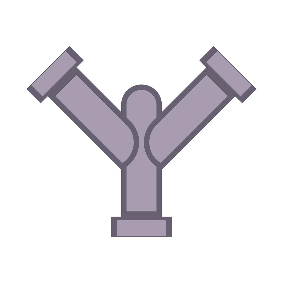 Metal pipe. Icon for pipeline and water tube construction. Industrial pipe for water or gas. Factory element connection equipment with flange. Part canalization vector illustration