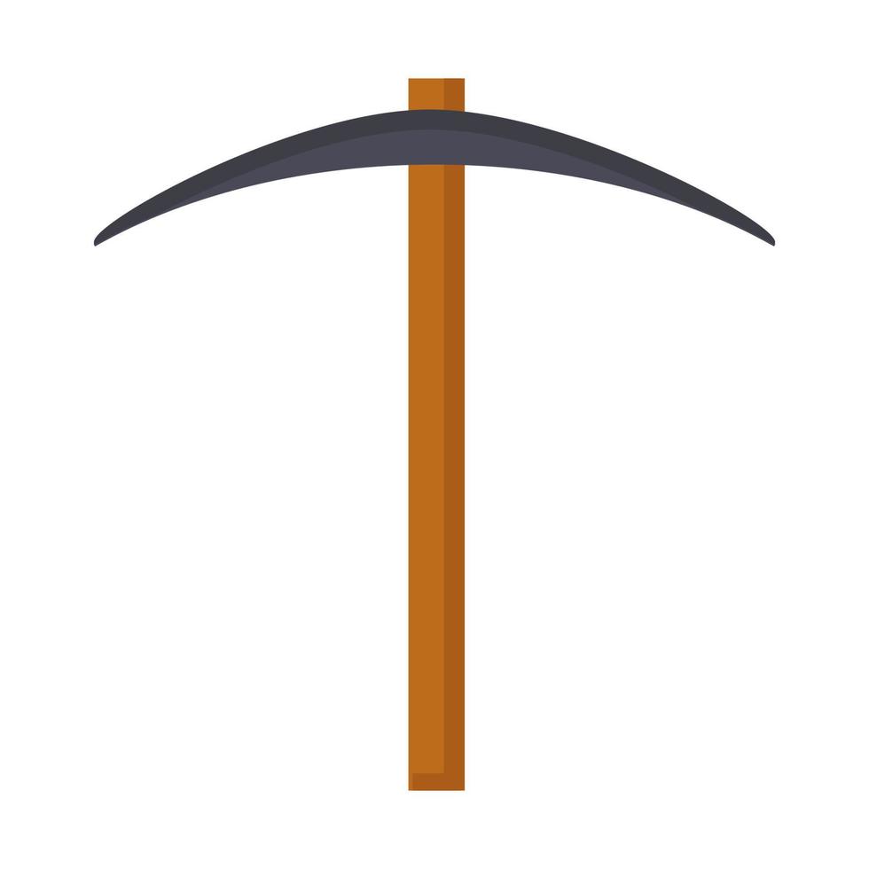 Pick axe vector illustration icon isolated white background. Industry tool for miner work and dig steel. Handle heavy symbol for mining and pickaxe rock equipment. Construction industrial element