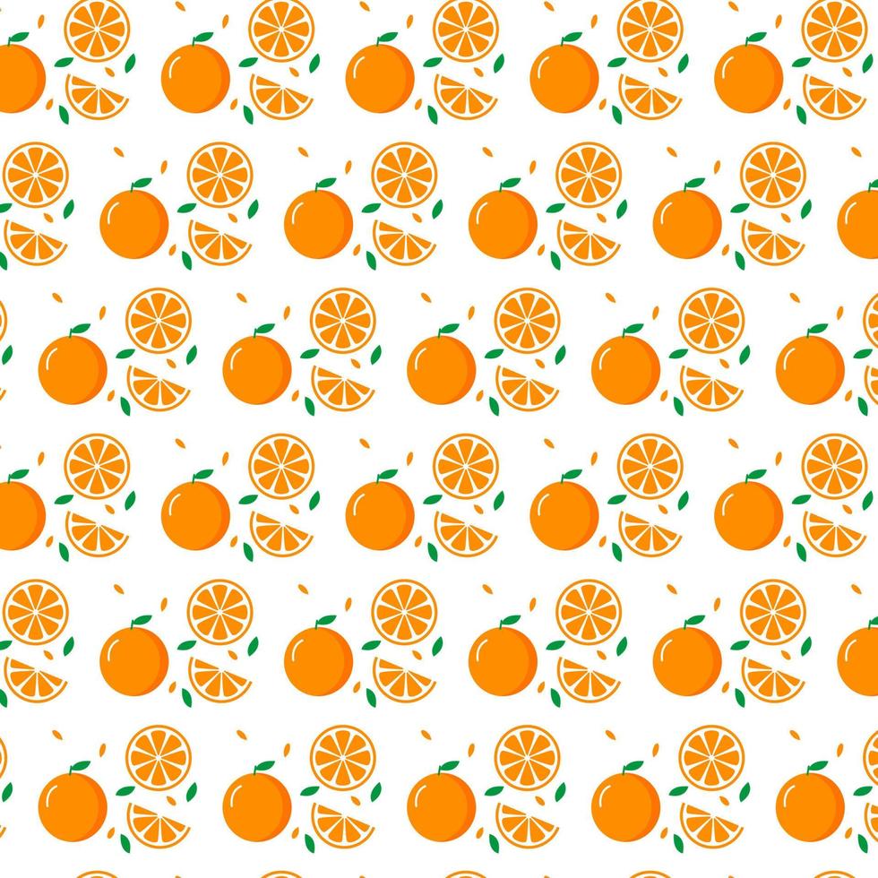 Orange citrus seamless pattern. Bright colorful tropical citrus fruit pattern. Vector pattern.