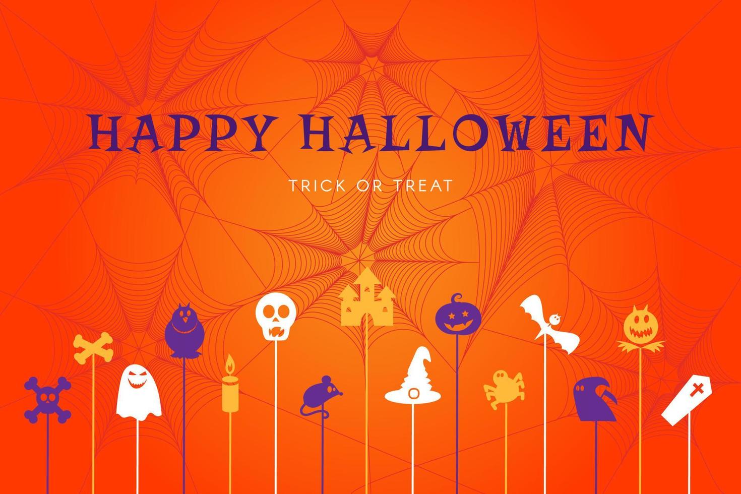 Halloween background with spider web for banner vector