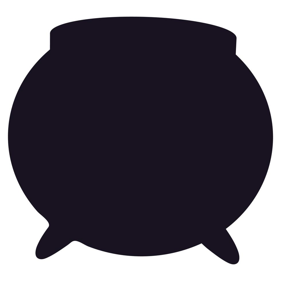 Witch cauldron black silhouette icon for Halloween vector