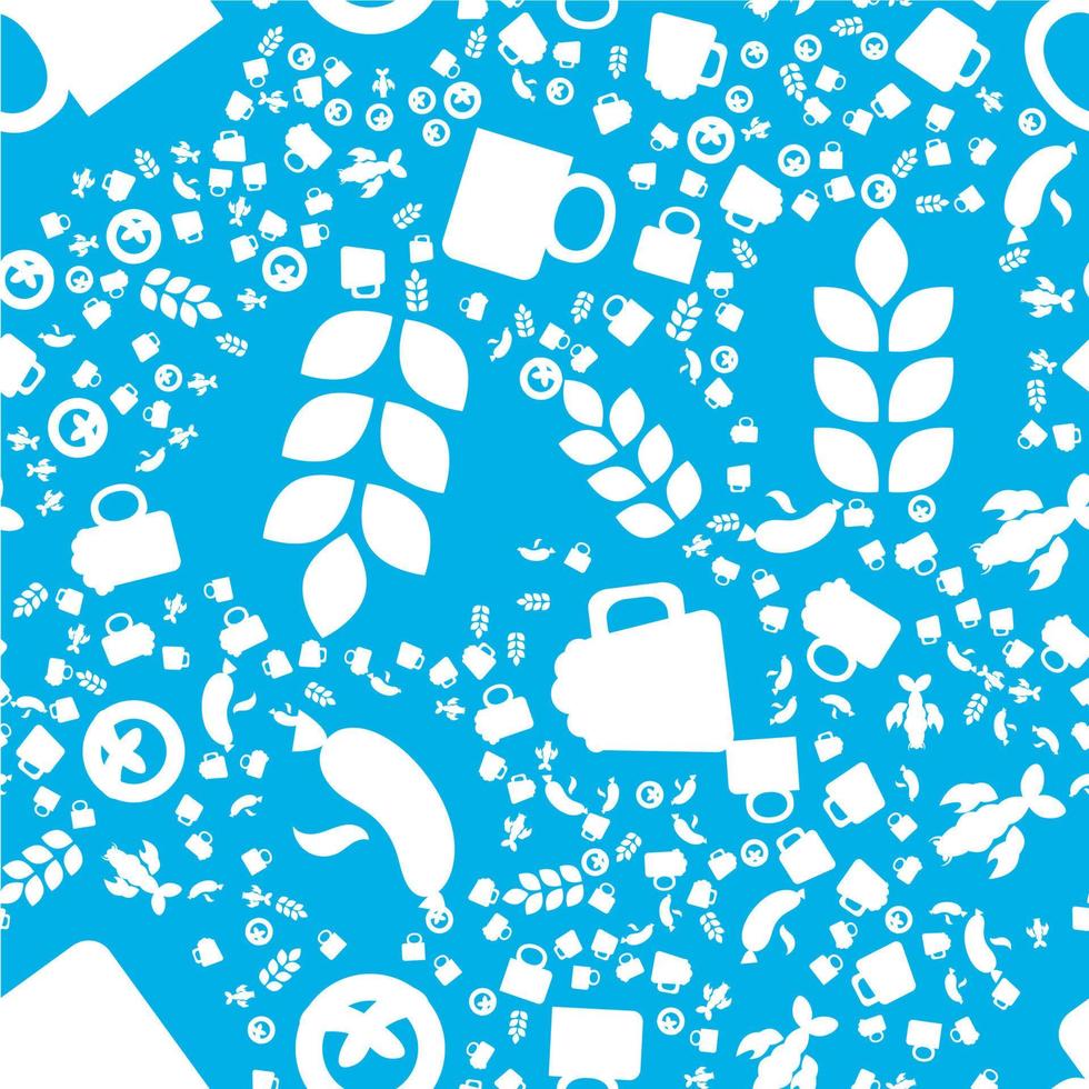 Oktoberfest Seamless Pattern With Drink and Food vector