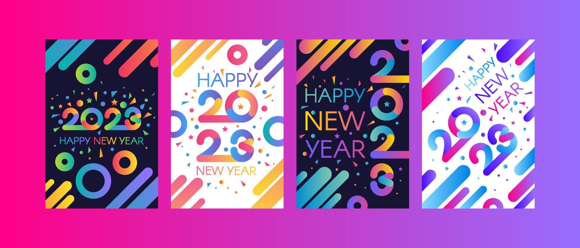 2023 happy new year invitation card banner vector