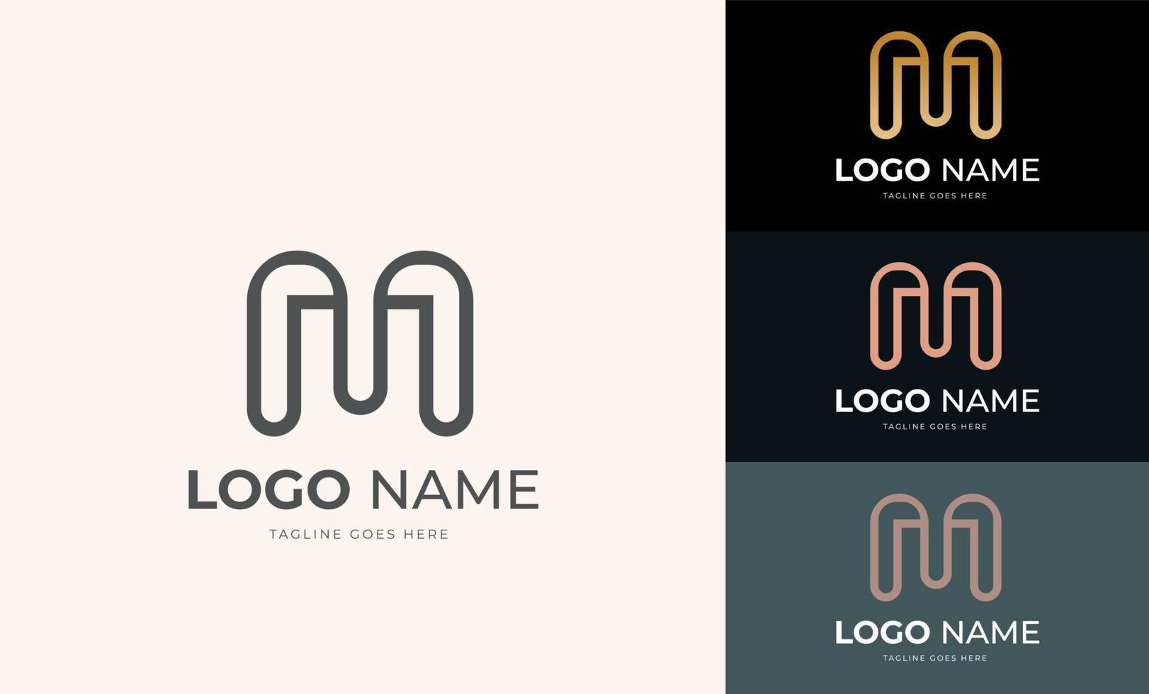 diseño de logotipo mínimo m, logotipo de letra m vector