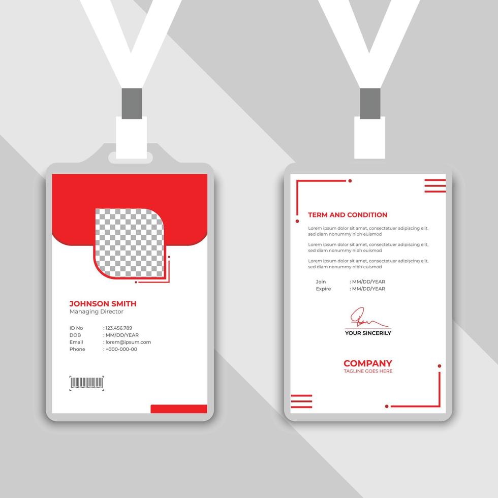 Modern Clean Corporate office ID Card Template vector
