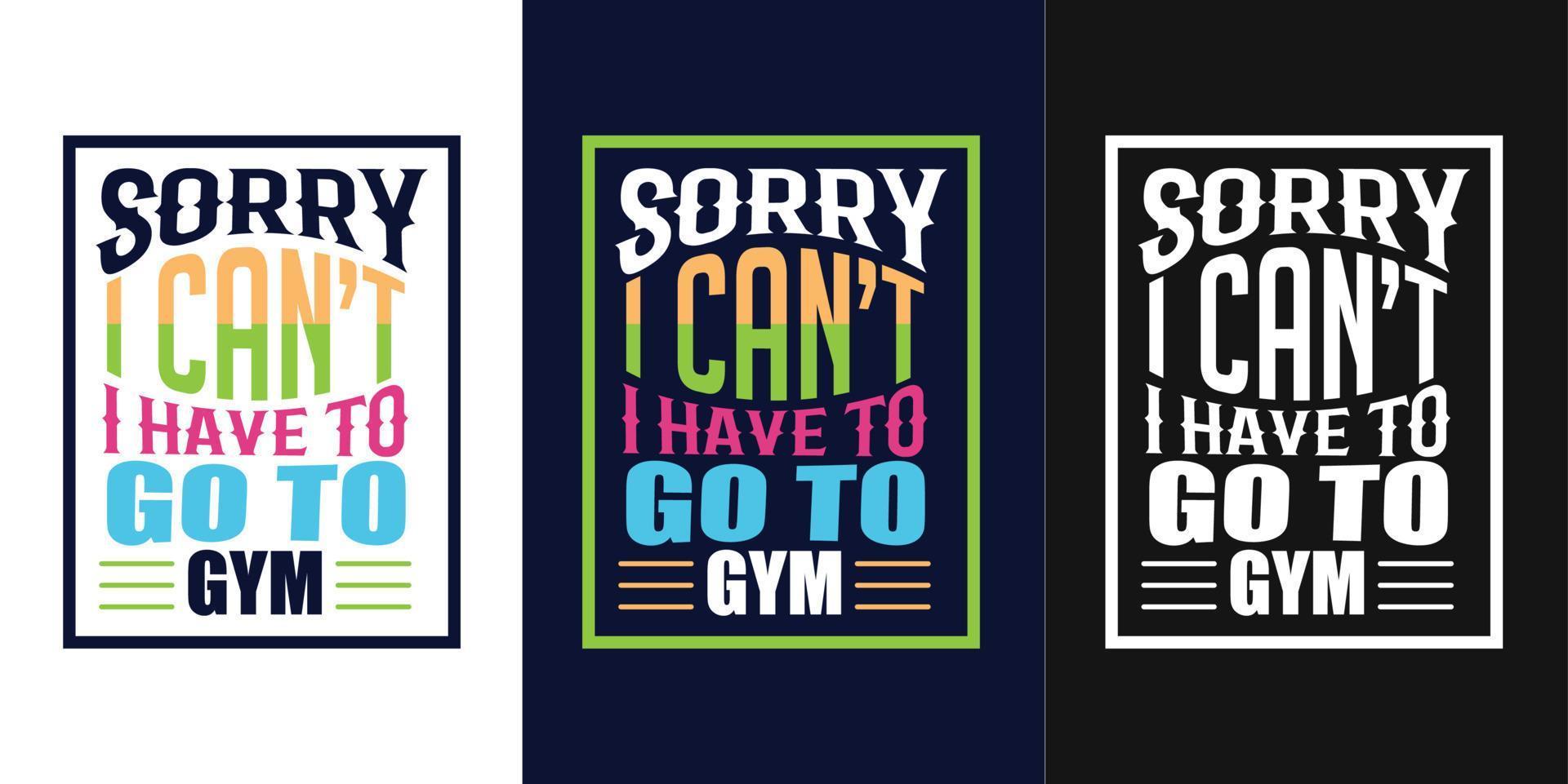 Gym typography t shirt design vector