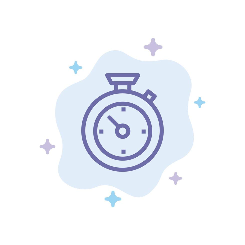 Compass Timer Time Hotel Blue Icon on Abstract Cloud Background vector