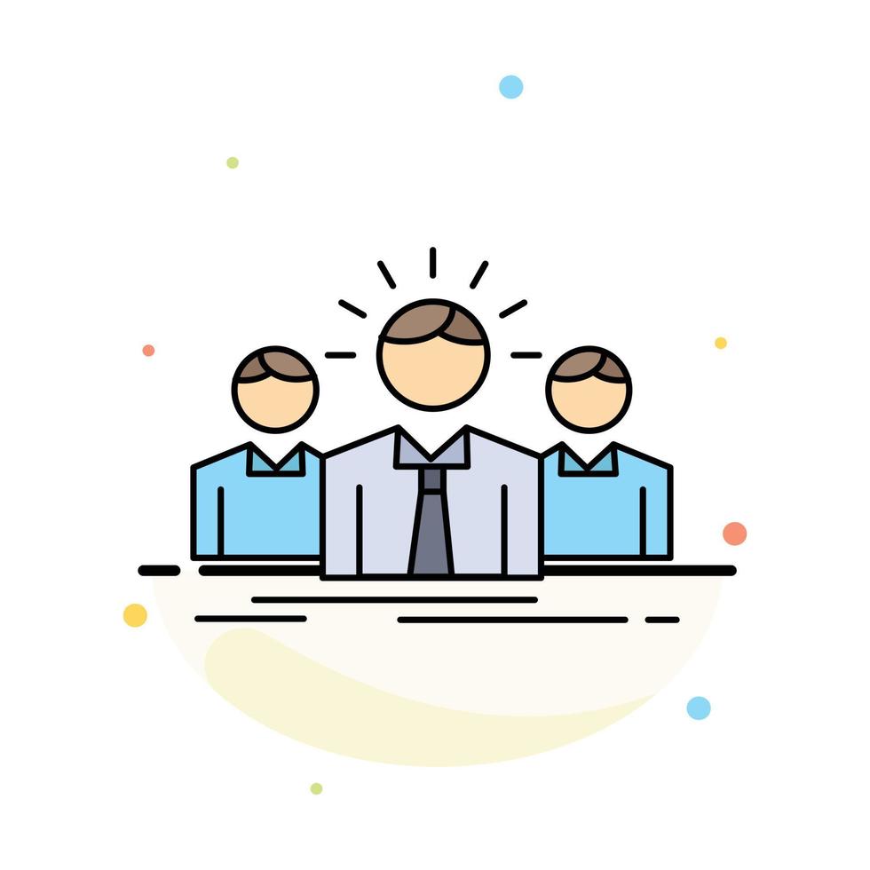 Business career employee entrepreneur leader Flat Color Icon Vector