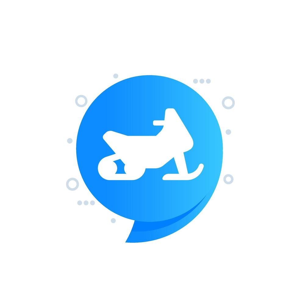 snowmobile icon for web and print vector