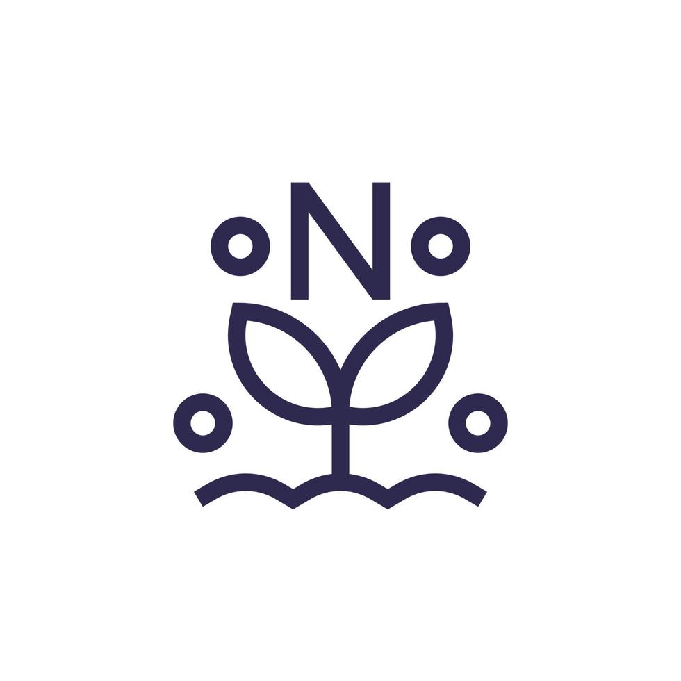 nitrogen fertilizer icon, line vector