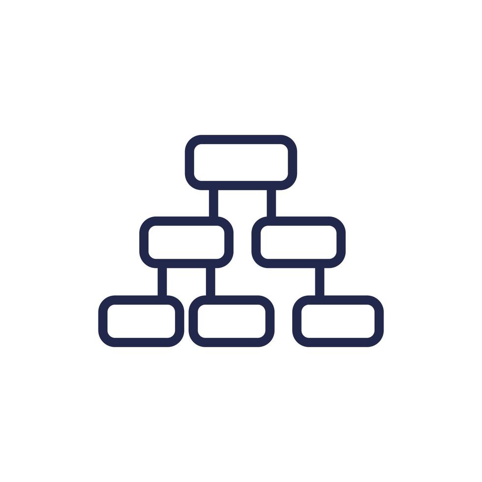 Flow chart line icon on white vector