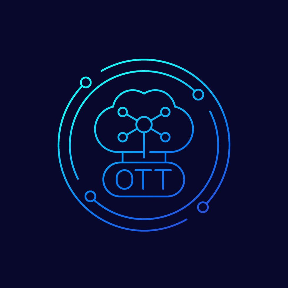 OTT platform line icon for web vector