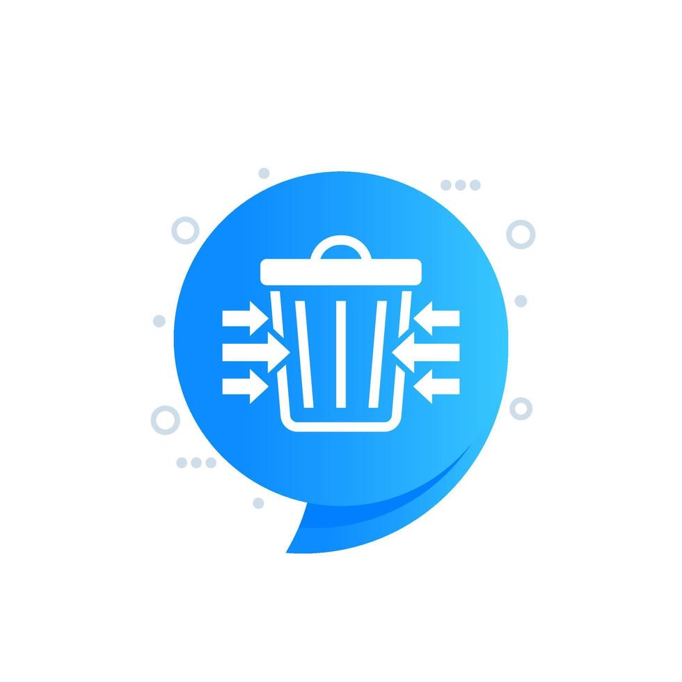 Reduce waste icon with a trash bin vector