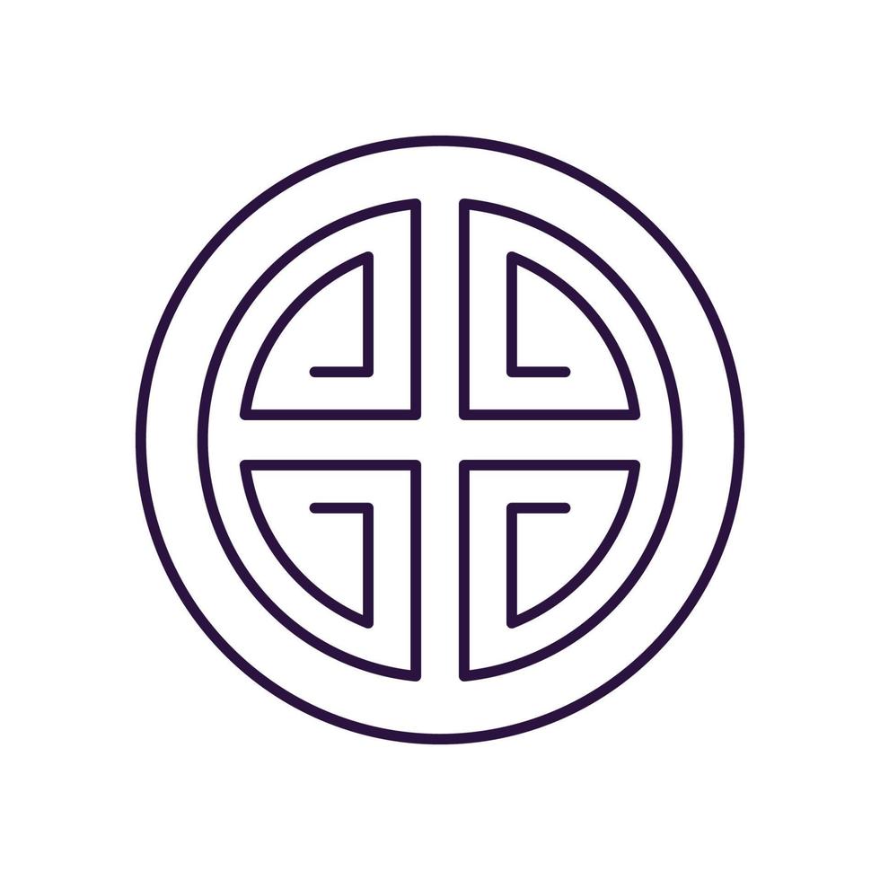 Chinese New Year concept. Vector line icon of Chinese symbol Lu. Editable stroke drawn with thin line. Sign and symbol perfect for internet stores, shops, books, web sites, apps