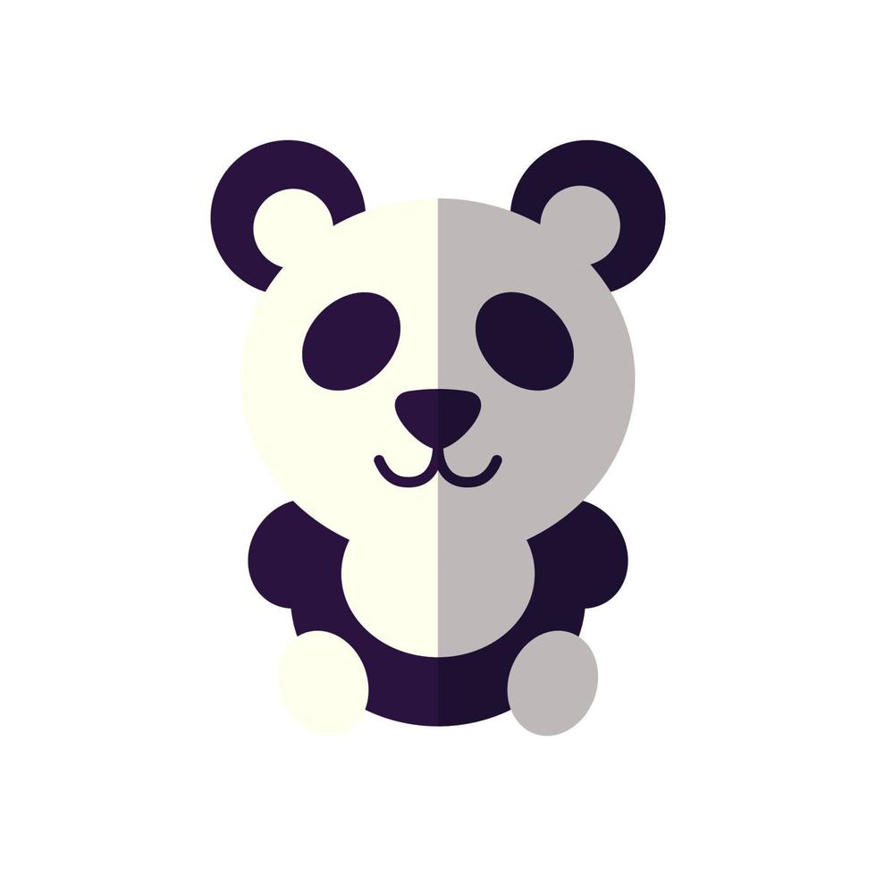 Chinese New Year. Vector flat icon of flat panda for web sites, apps, books, adverts, articles and other places. Vibrant illustration