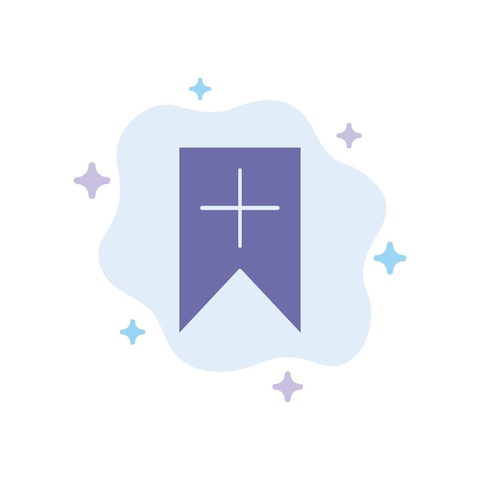 Tag Plus Interface User Blue Icon on Abstract Cloud Background vector
