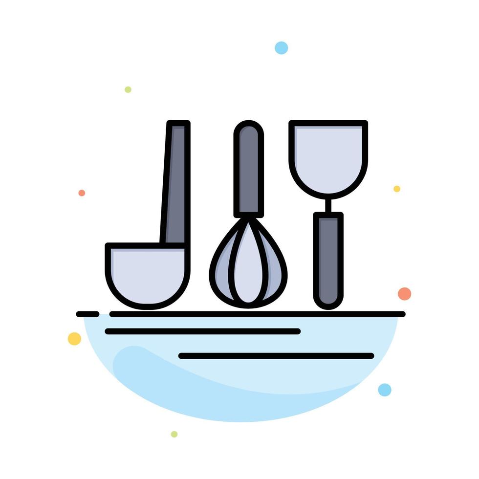 Cutlery Hotel Service Travel Abstract Flat Color Icon Template vector