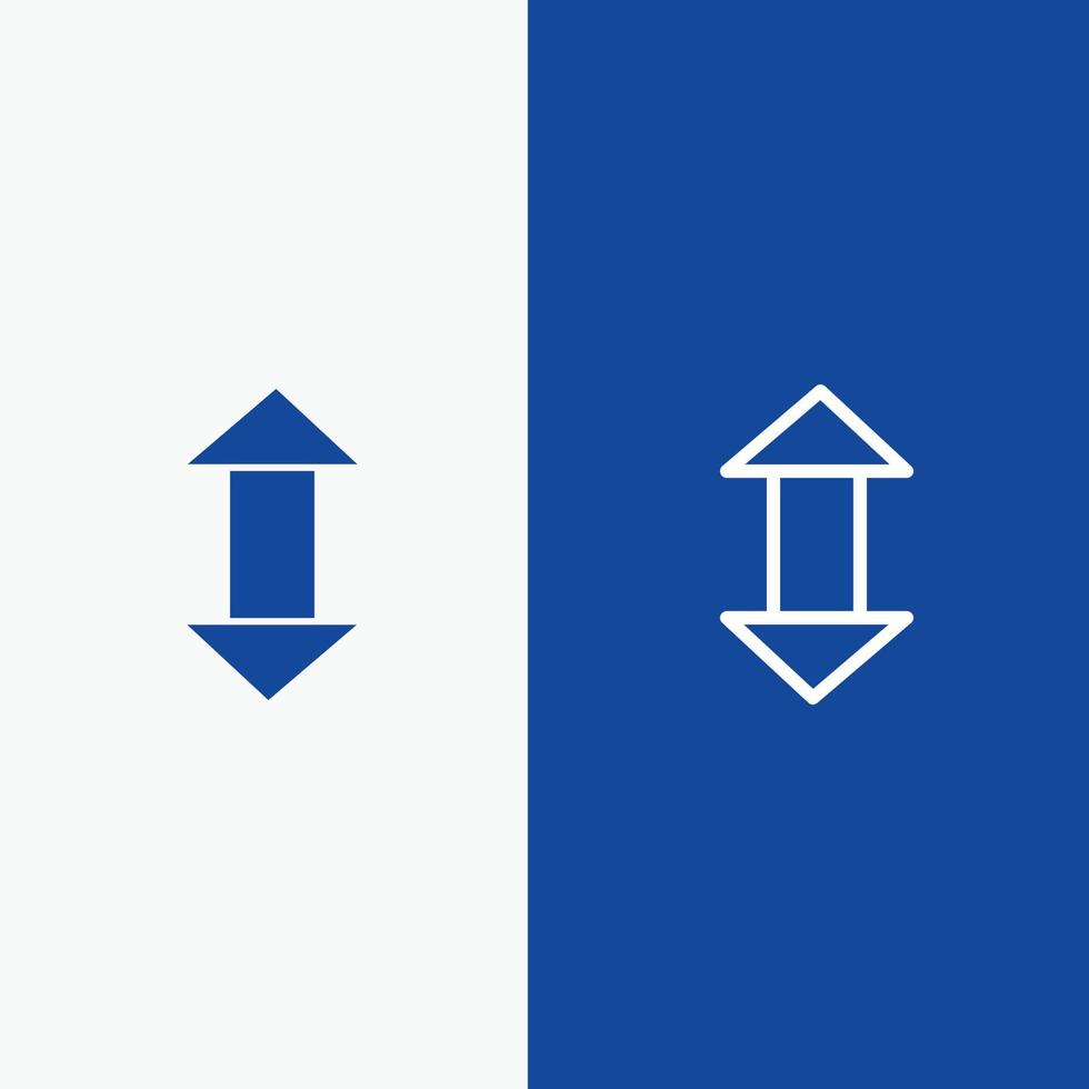 Arrow Arrows Up Down Line and Glyph Solid icon Blue banner Line and Glyph Solid icon Blue banner vector