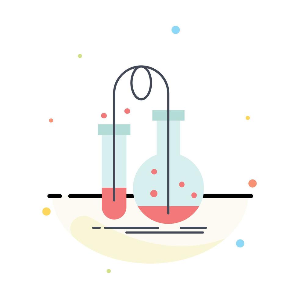 Testing Chemistry flask lab science Flat Color Icon Vector