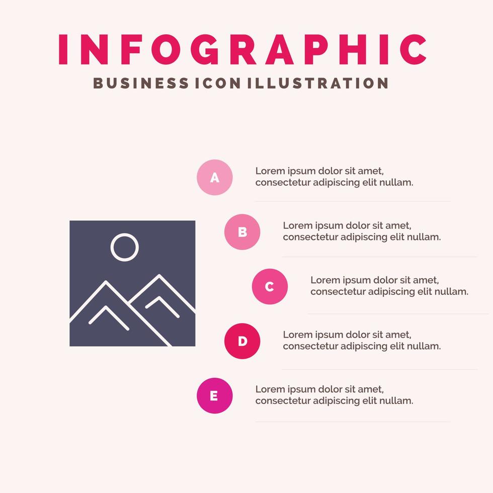 cuadro imagen educación infografía plantilla de presentación 5 pasos presentación vector