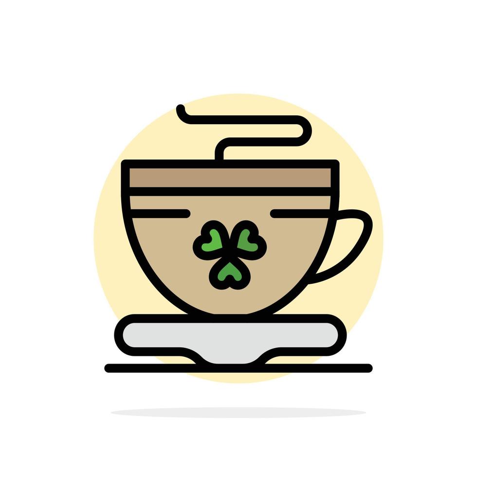 té café taza irlanda círculo abstracto fondo color plano icono vector