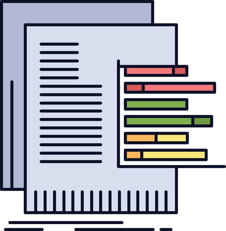 chart data graph reports valuation Flat Color Icon Vector
