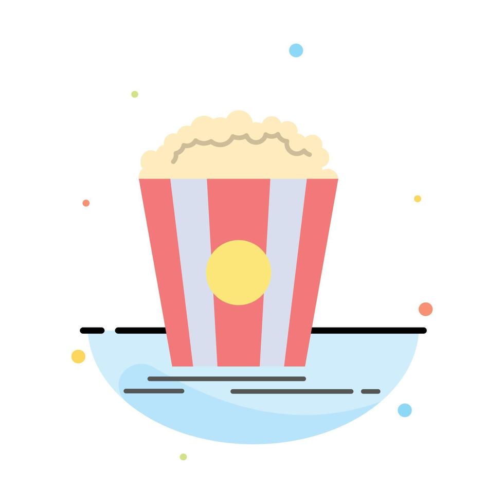 Popcorn Theater Movie Snack Abstract Flat Color Icon Template vector