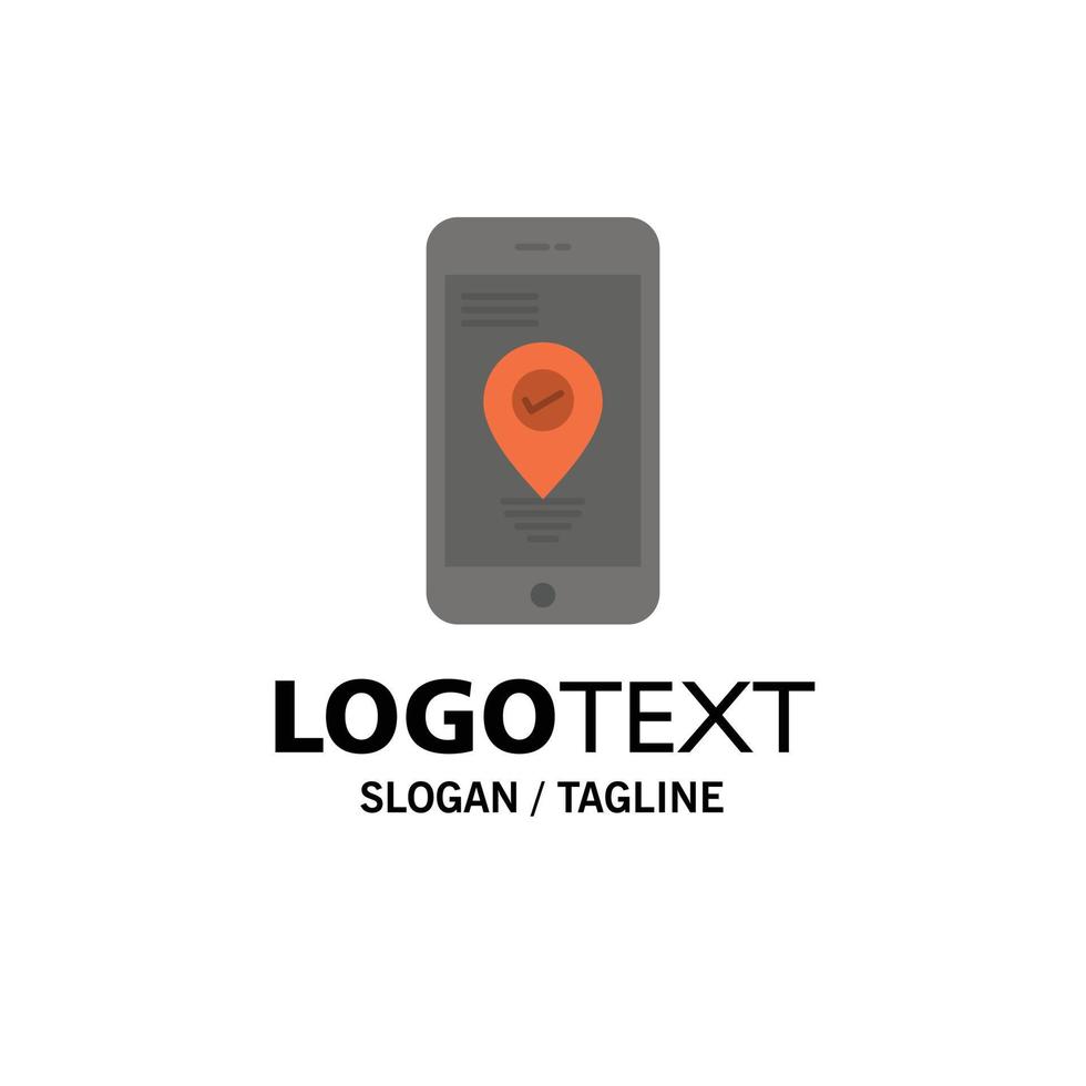 Navigation Location Pointer Smartphone Business Logo Template Flat Color vector