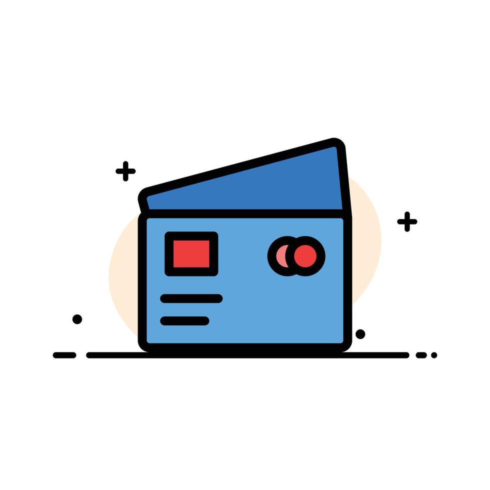 Credit Debit Global Pay Shopping  Business Flat Line Filled Icon Vector Banner Template