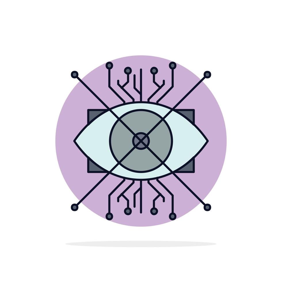 Ar augmentation cyber eye lens Flat Color Icon Vector