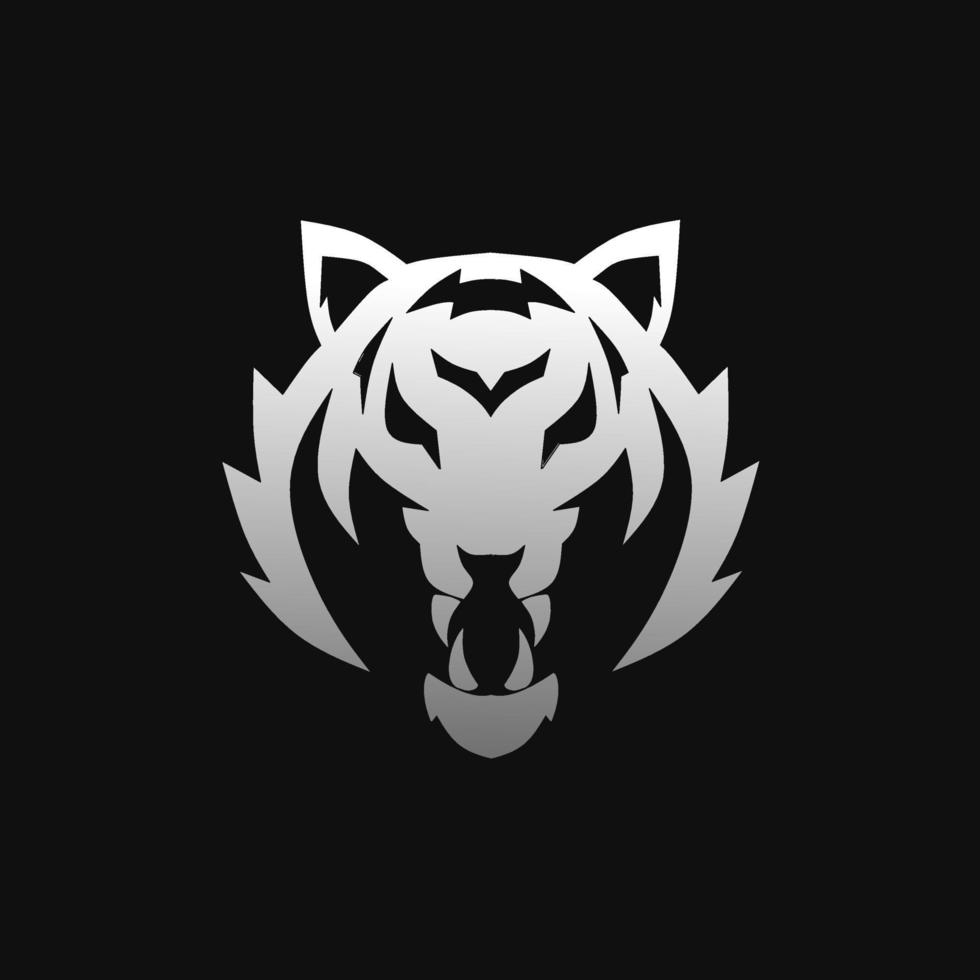 Illustration vector graphic of template logo abstract head tiger silver color