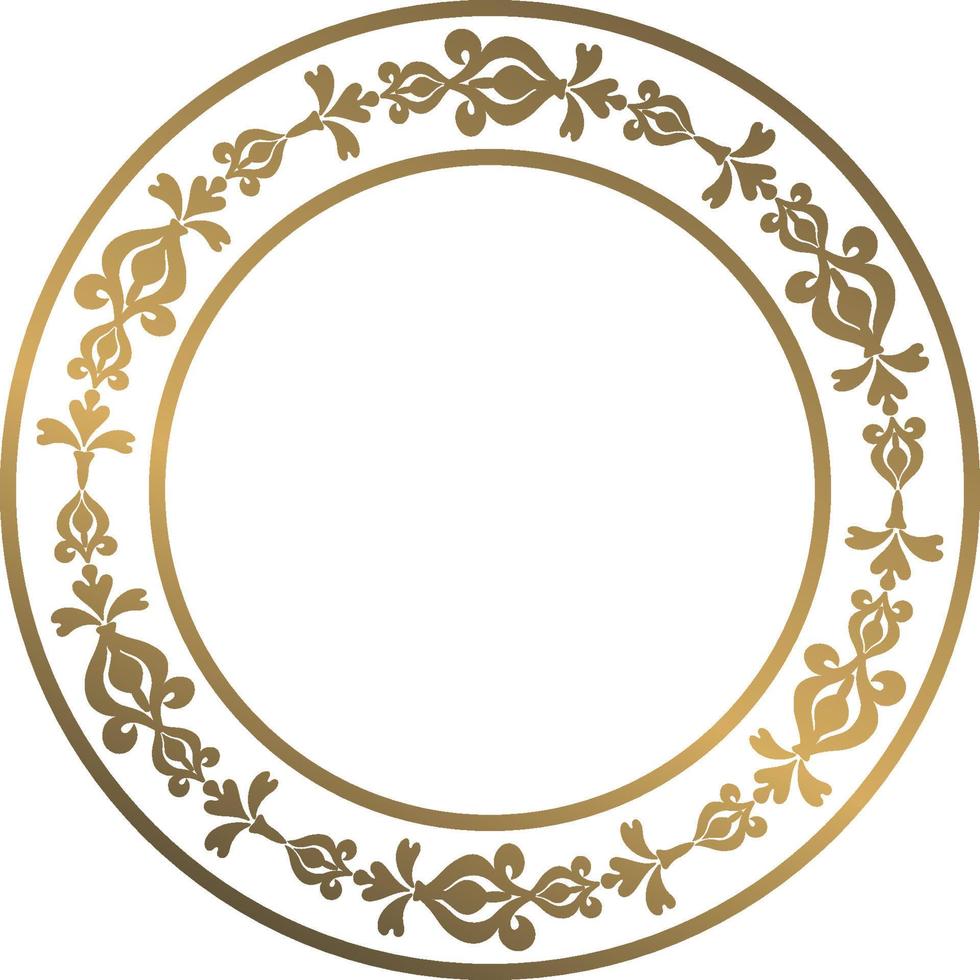 luxury gold frame circle illustration 3 vector