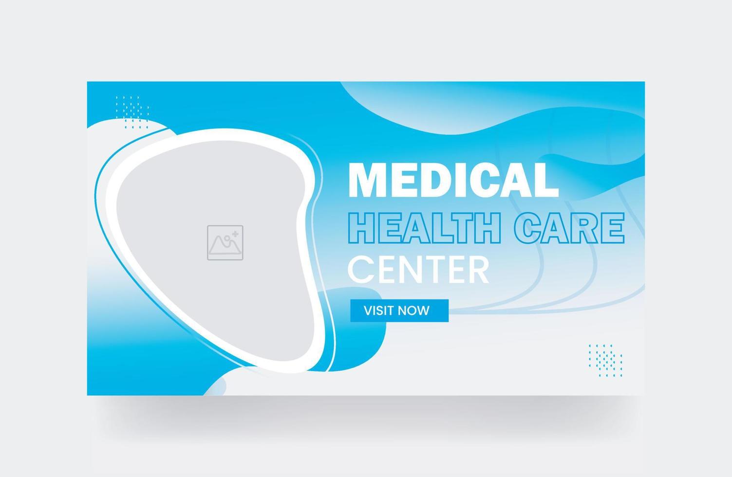 miniatura de atención médica médica y plantilla de portada de video de banner web vector