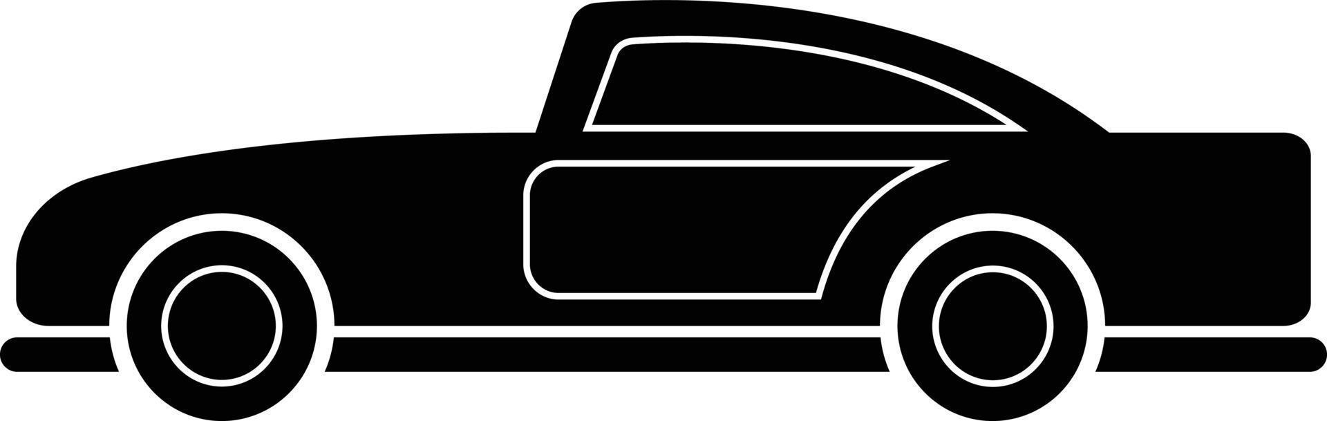 ilustración de vector plano de icono de silueta de coche clásico para elemento de diseño automotriz