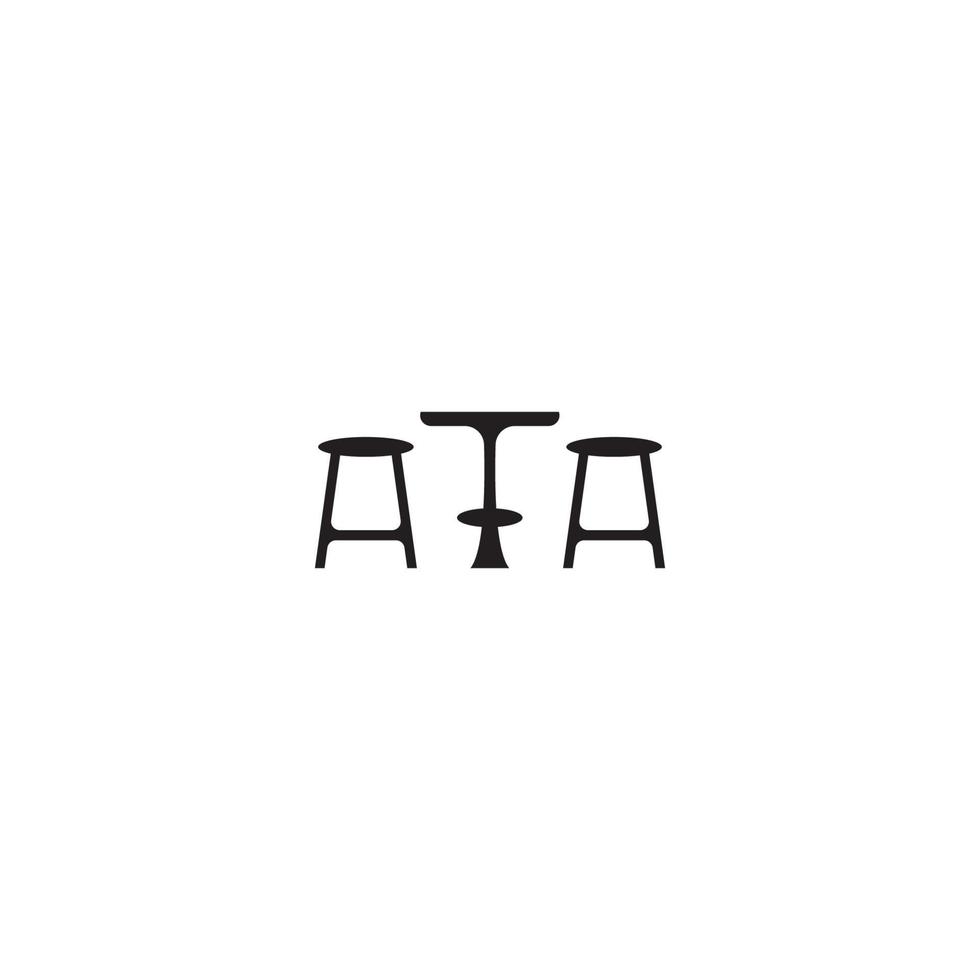 chair and table  logo template vector icon illustration