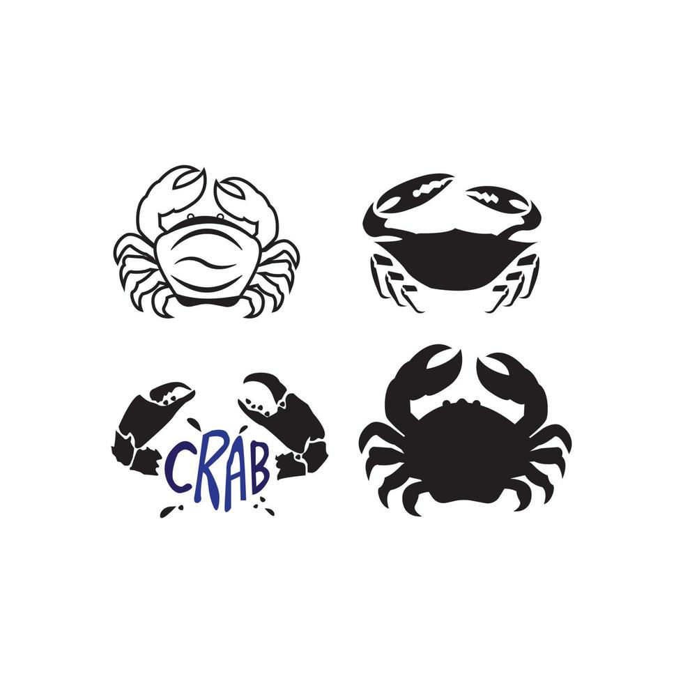Crab icon logo, vector design