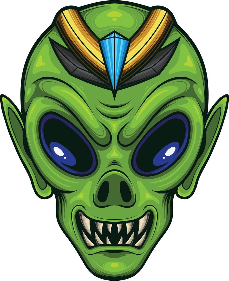 ilustración vectorial de cabeza alienígena vector