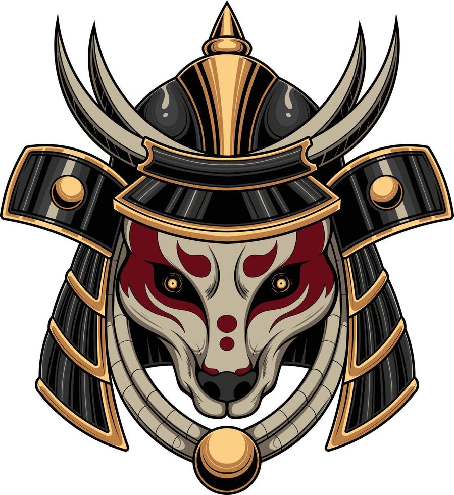 Vector illustration of boar samurai