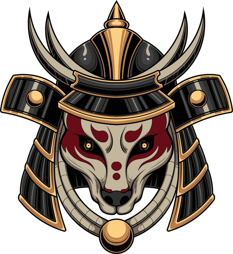 Vector illustration of boar samurai