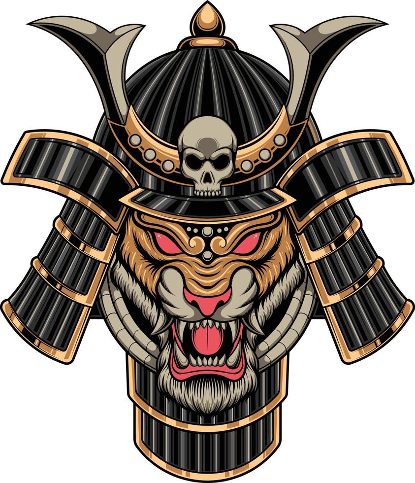 vector illustration of tiger samurai