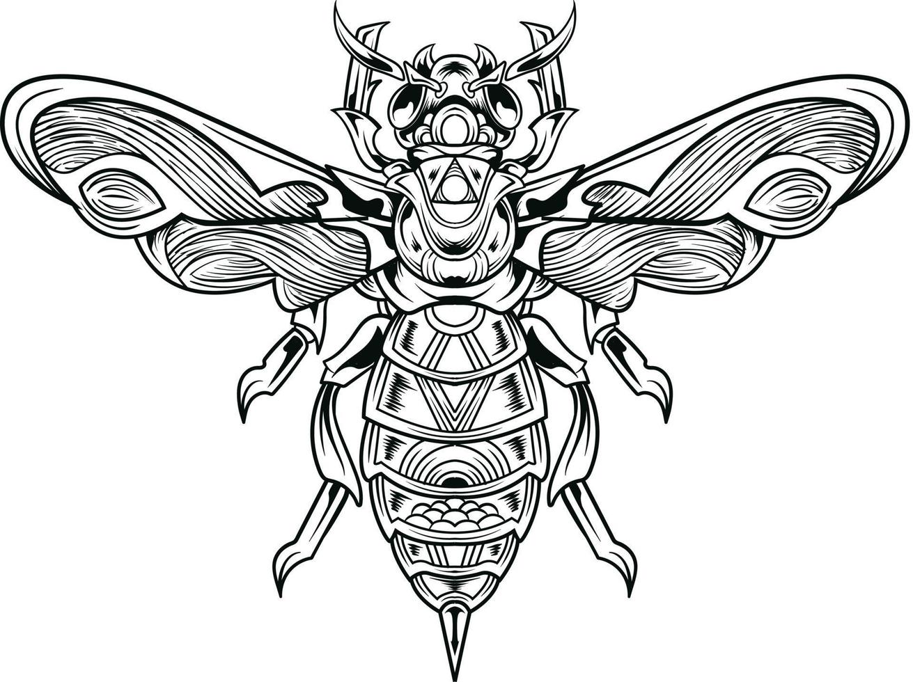 Vector illustration of bee ornament