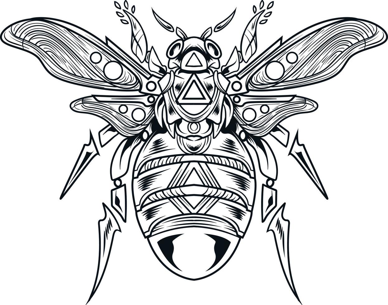 Vector illustration of bee ornament