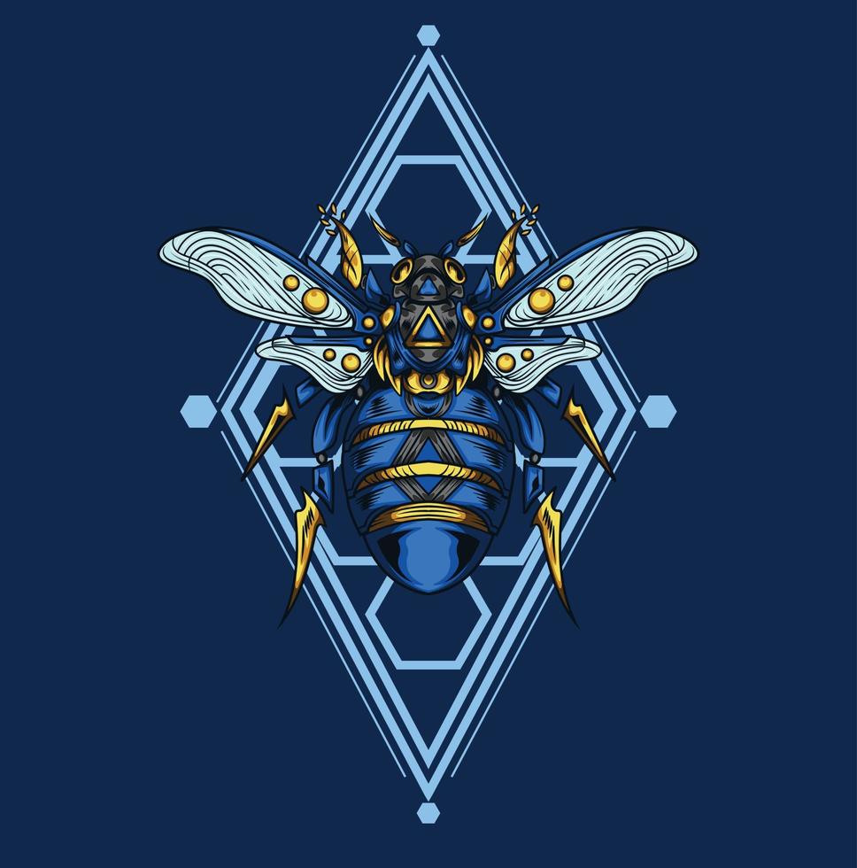 Vector illustration of bee ornament