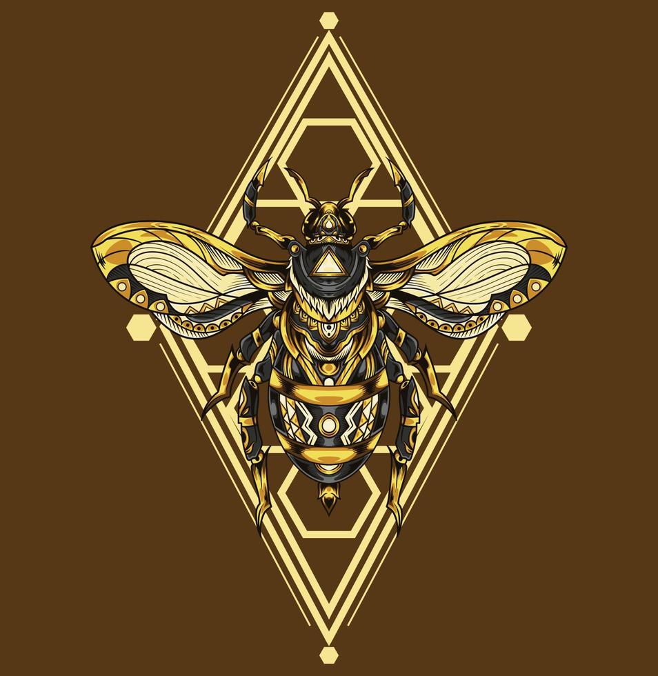 Vector illustration of bee ornament