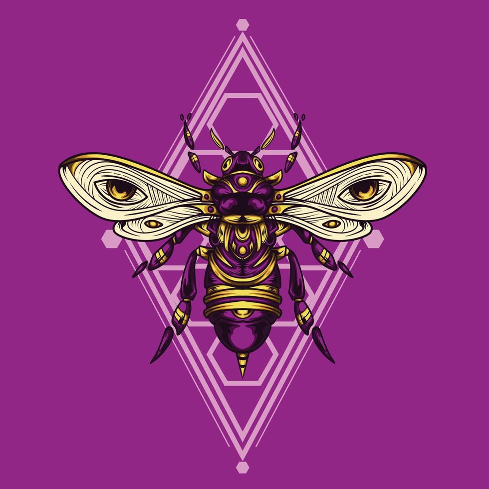 Vector illustration of bee ornament